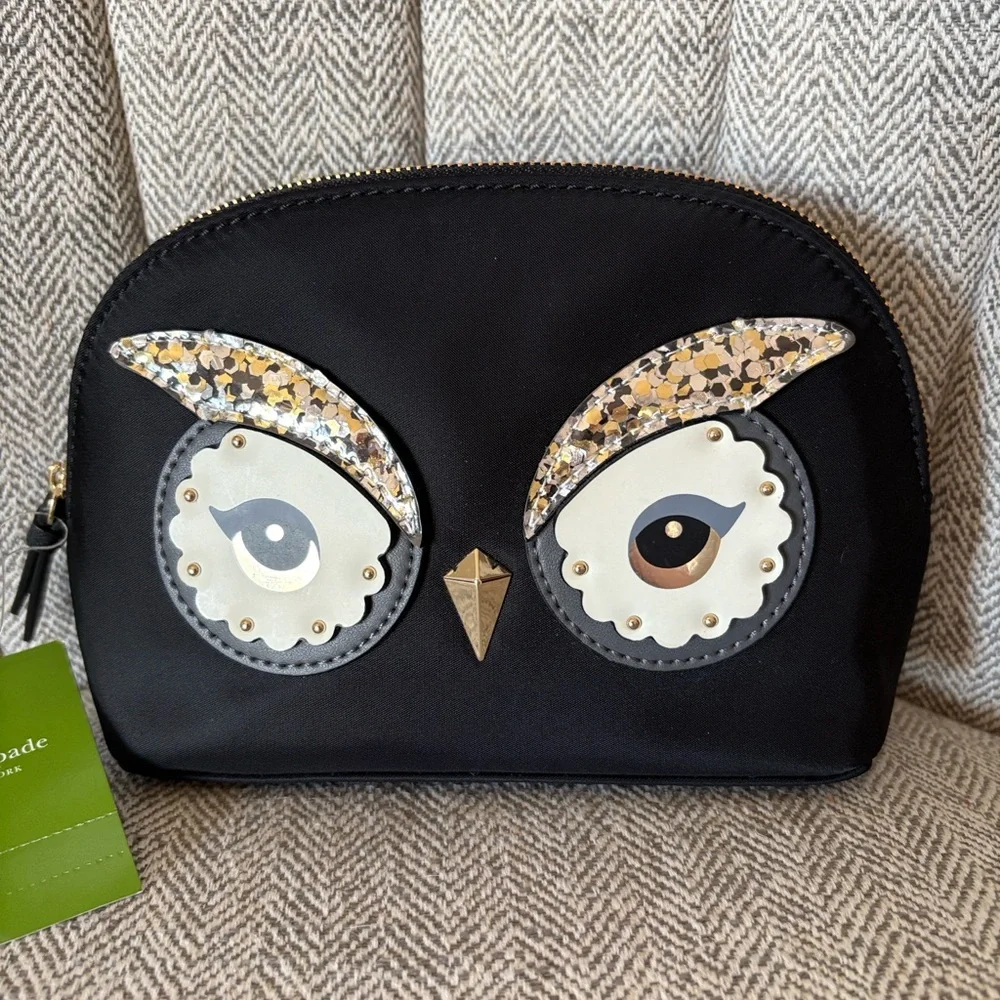 Kate Spade Owl Cosmetic Bag NWT